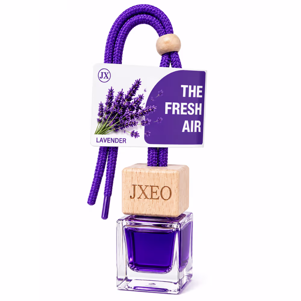 JXEO LAVENDER GLASS BOTTLE HANGING CAR AIR FRESHENER